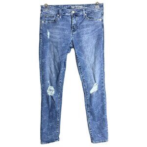 Gap Girlfriend Jeans Floral Print Distressed Skinny Womens Coquette Grunge 2/26